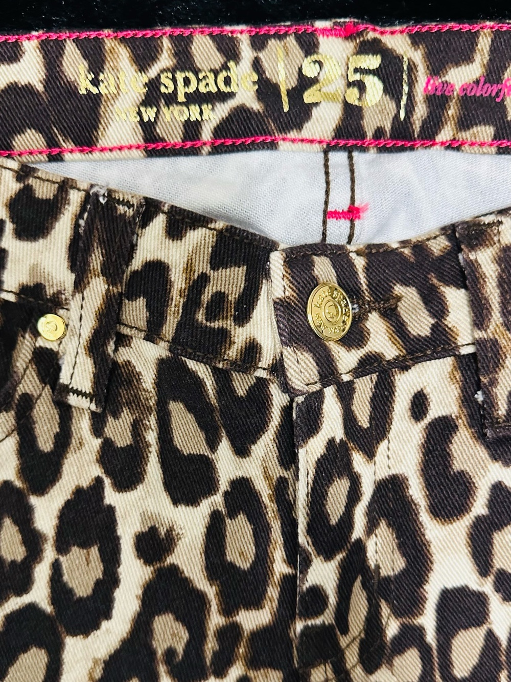Kate Spade New York Leopard Print Skinny Jeans Size 25 NWT - Picture 7 of 10